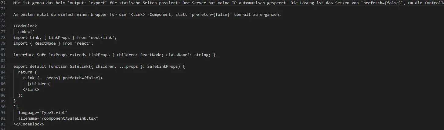 Markdown MDX in der IDE: Developer X auf Hochtouren.
